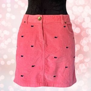 Vineyard Vines Pink Corduroy Skirt blue whales Sz0